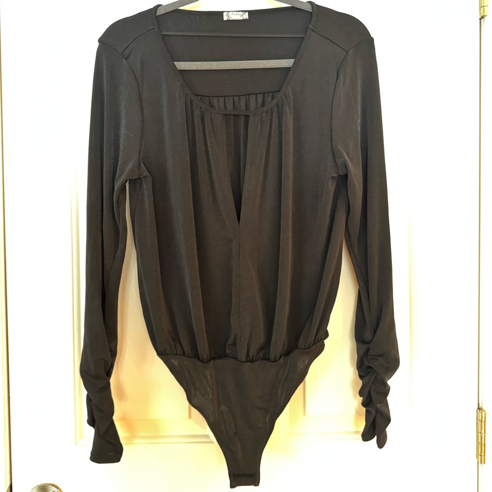 Free People Long Sleeve Bodysuit, Medium
